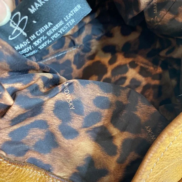 B Makowsky leather Tan Multicolored handbag Shoulder Gold Hardware A021121 - Picture 10 of 10